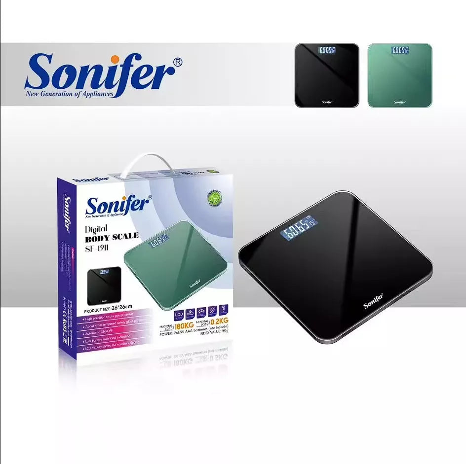 Balanza Pesa Inteligente Baño Digital Bodyscale Color Negro
