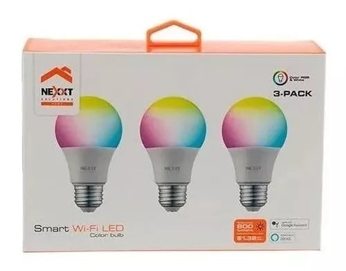 Lampara Bombilla Inteligente Nexxt Blanco Color Rgb Pack X 3