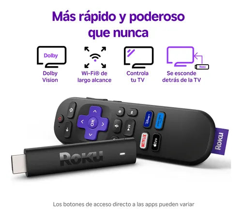 Roku Stick 4k Color Negro Tipo de control remoto De voz
