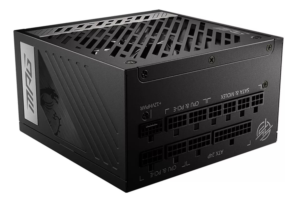 Fuente De Poder 1000w Msi Mpg A1000g Pcie5 80+ Gold Modular Color Negro