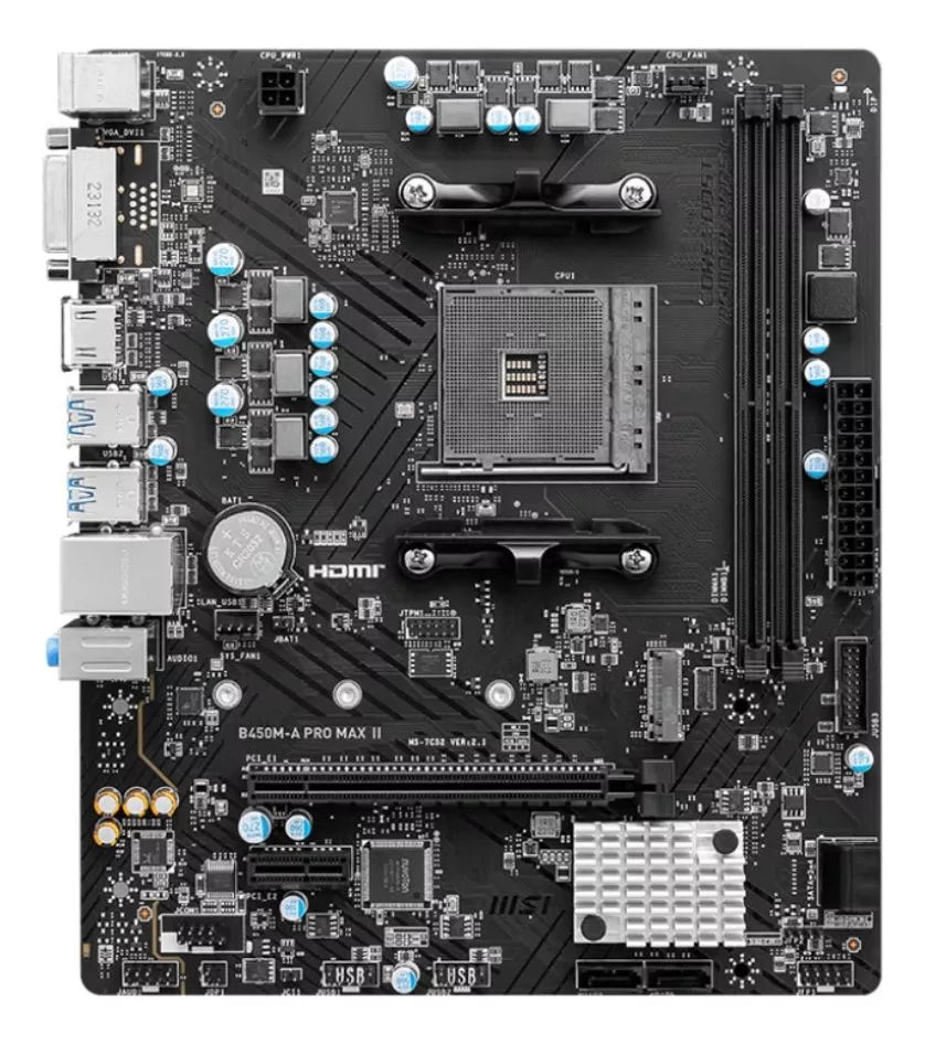 Motherboard Msi B450m-a Pro Max Ii Am4 2 Color Negro