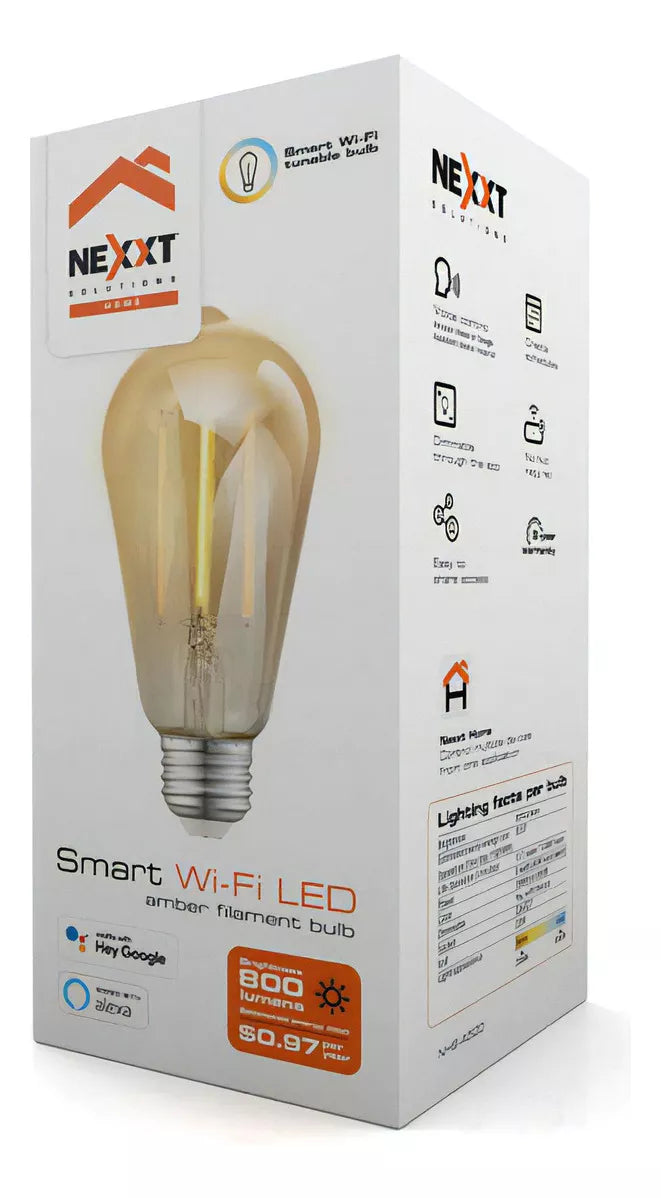 Bombilla Inteligente Nexxt Nhb-a520 Filamento, Led, Wifi