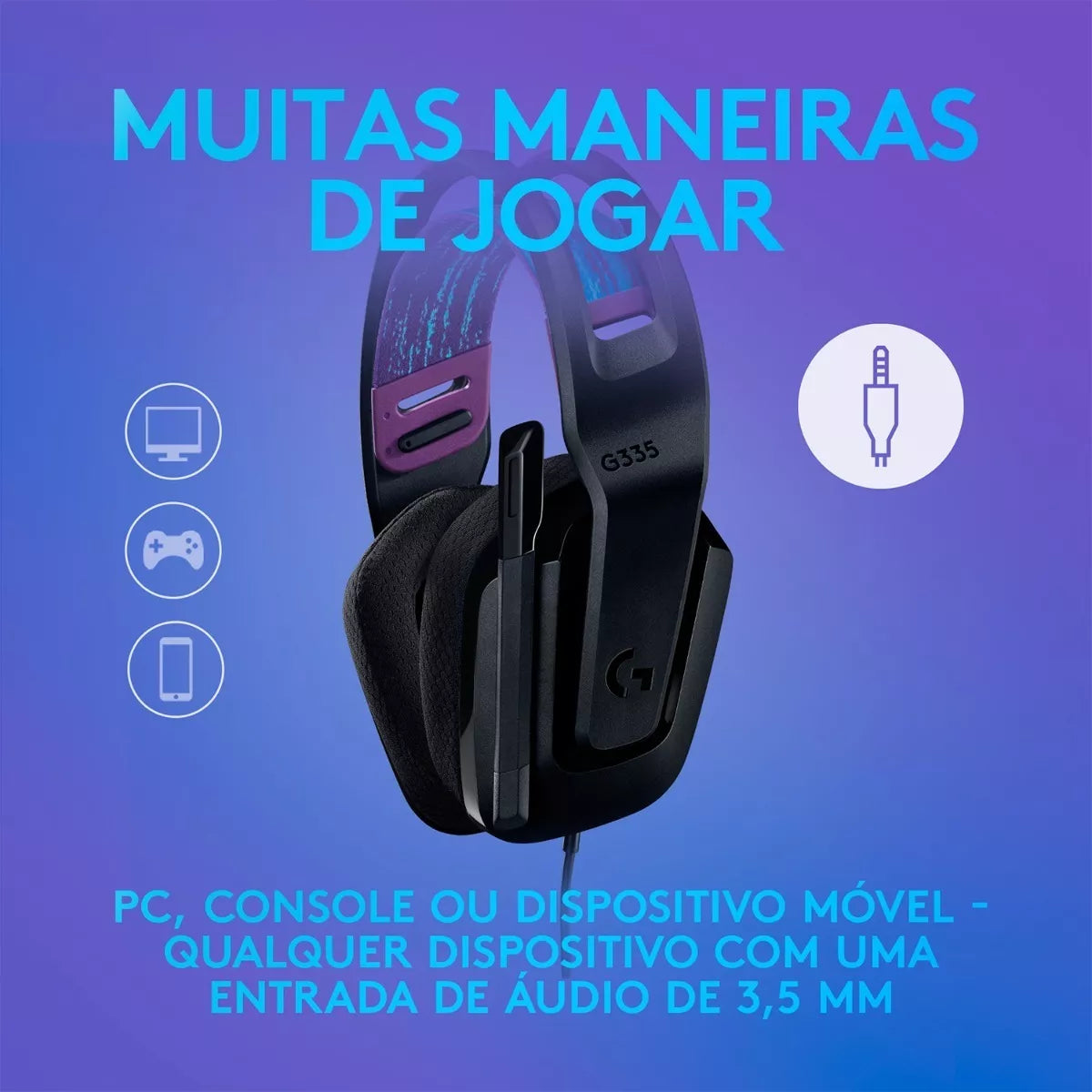 Audifono Gamer Logitech G335 Negro Pc/ps4/switch/xbox