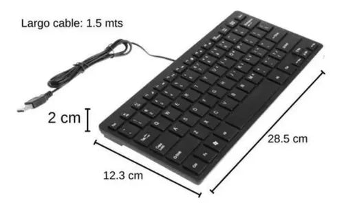 Mini Teclado Usb Keyboard K-1000 78 Teclas Color Del Teclado Negro