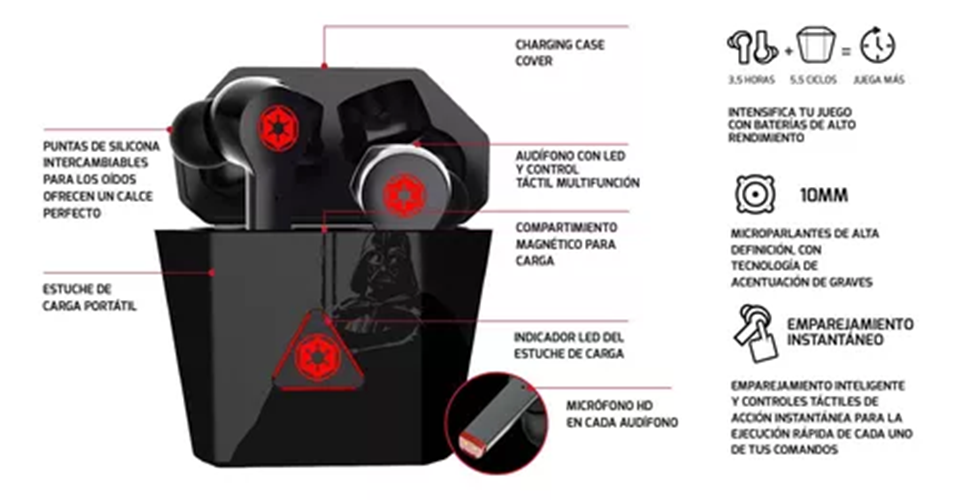 Audífonos Primus Arcus 220 Star Wars: Darth Vader Tws