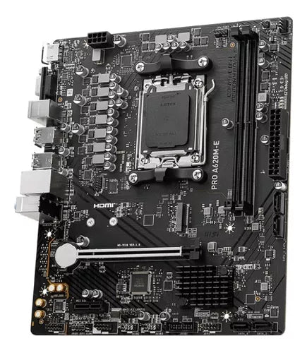 Placa Madre Msi Pro A620m-e Matx Am5 Ddr5 Hdmi Vga M.2 Usb 3.2, Color Negro