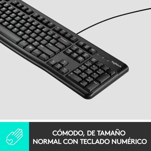 Teclado Logitech K120 Qwerty Español España Color Negro