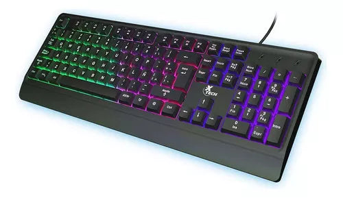 Teclado Gamer Super Iluminado Led C/cable Xtech Xtk-050s Color Del Teclado Negro Idioma Español Latinoamérica