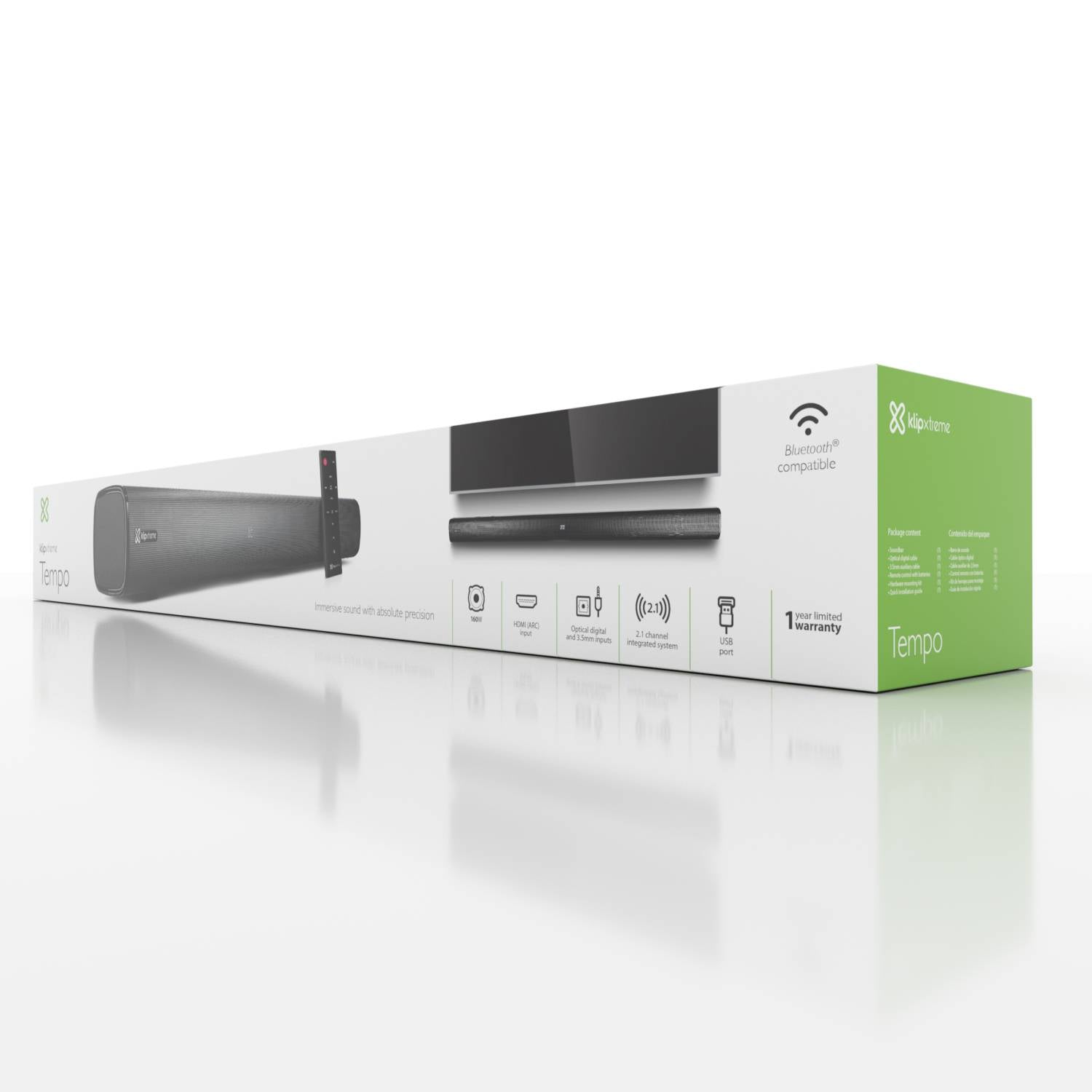 Barra De Sonido Klipxtreme Ksb-210, 2.0channel, Optical Hdmi